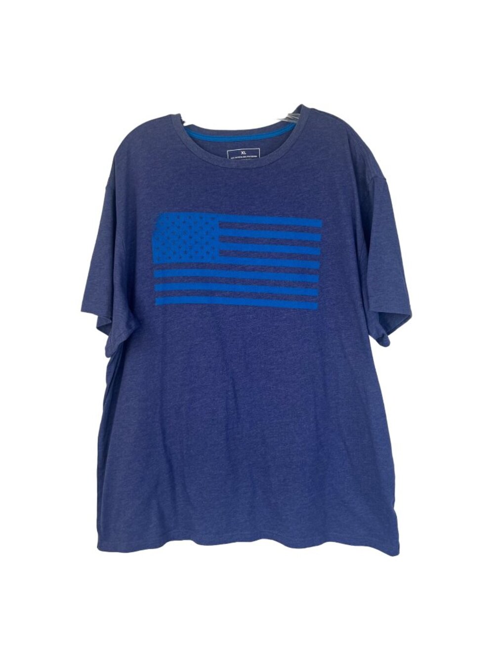Mens Tshirt XL Blue American Flag Print Patriotic